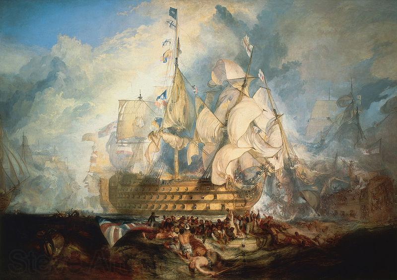 Joseph Mallord William Turner The Battle of Trafalgar Norge oil painting art